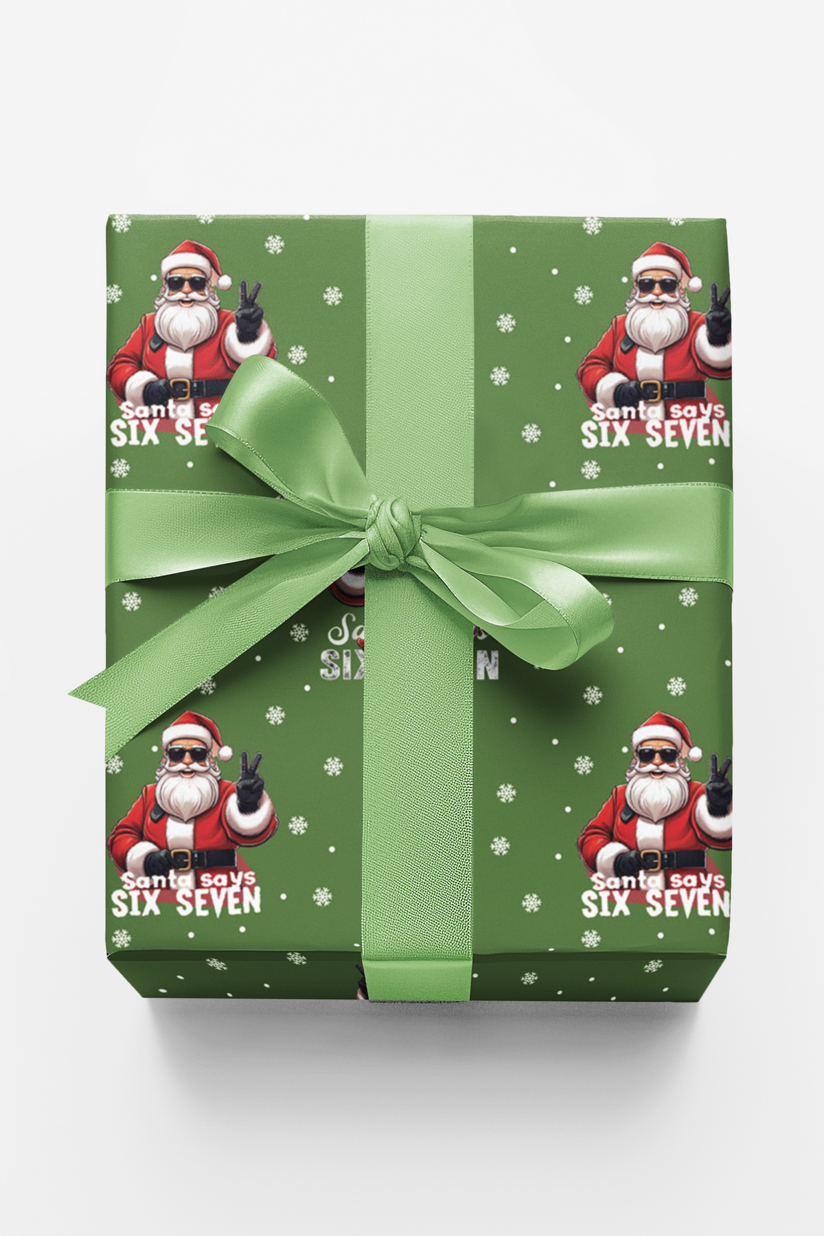 Cool Santa Claus Wrapping Paper, Santa Peace Sign Christmas Wrapping Paper, Retro Holiday Gift Wrap, Festive Xmas Present Wra