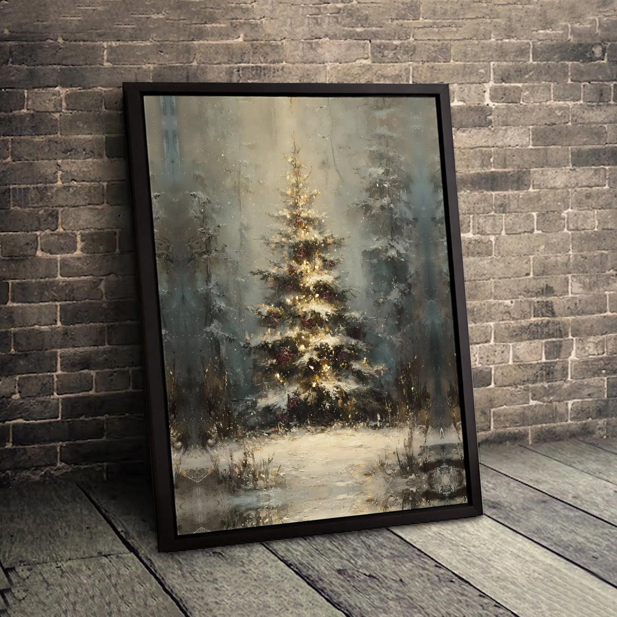 Snowy Winter Forest Canvas Art, Impressionist Christmas Tree Canvas Print, Holiday Pine Tree Canvas Decor, Rustic Winter Wall