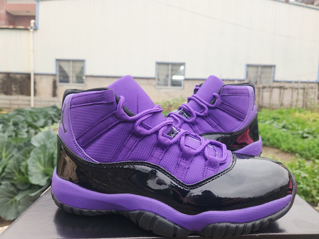 High Top Sneakers, Black Purple Colorway, Lace Up Design, Casual Gift for Sneaker Fans