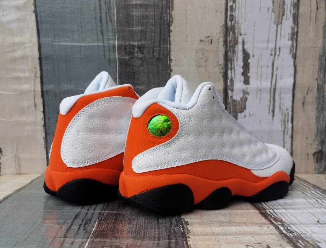 Sneakers, White Red Orange Colorway, Lace Up Design, Casual Gift for Sneaker Fans