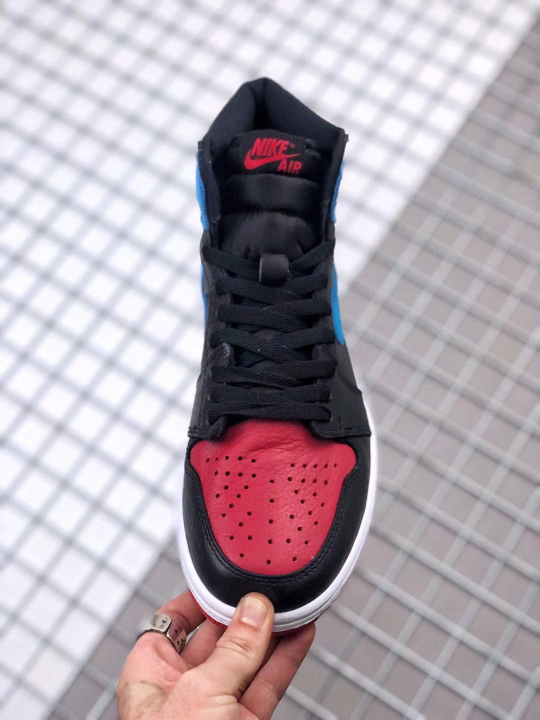 Sneakers, Blue Black Red Colorway, Lace Up Design, Casual Gift for Sneaker Fans