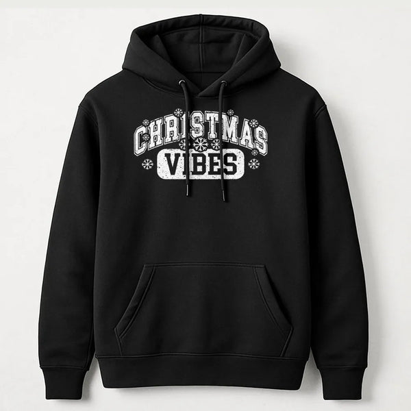 Retro Varsity Snowflake Hoodie, Christmas Vibes Hoodie, Comfy Winter Holiday Hoodie, Adorable Christmas Pullover Sweatshirt, 