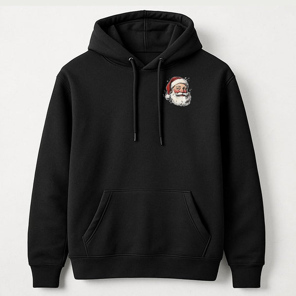 Classic Christmas Pocket Hoodie, Vintage Santa Claus Hoodie, Retro Santa Graphic Sweatshirt, Comfy Holiday Hoodie, Winter Xma