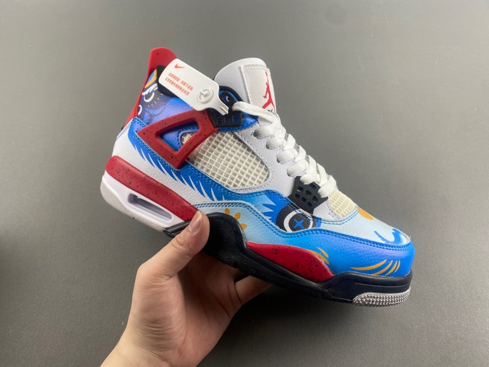 Low Top Sneakers, Blue White Red Colorway, Mismatched Colorway, Lace Up Design, Casual Gift for Sneaker Fans