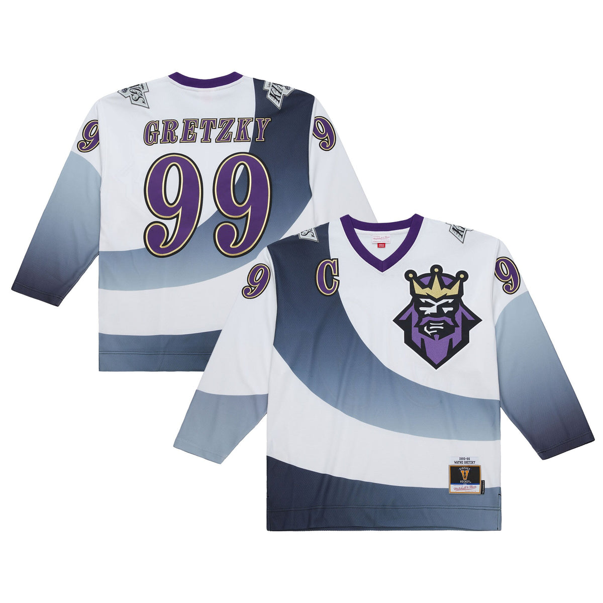 Los Angeles Kings Wayne Gretzky Mitchell & Ness White 1995-96 Power Play Jersey