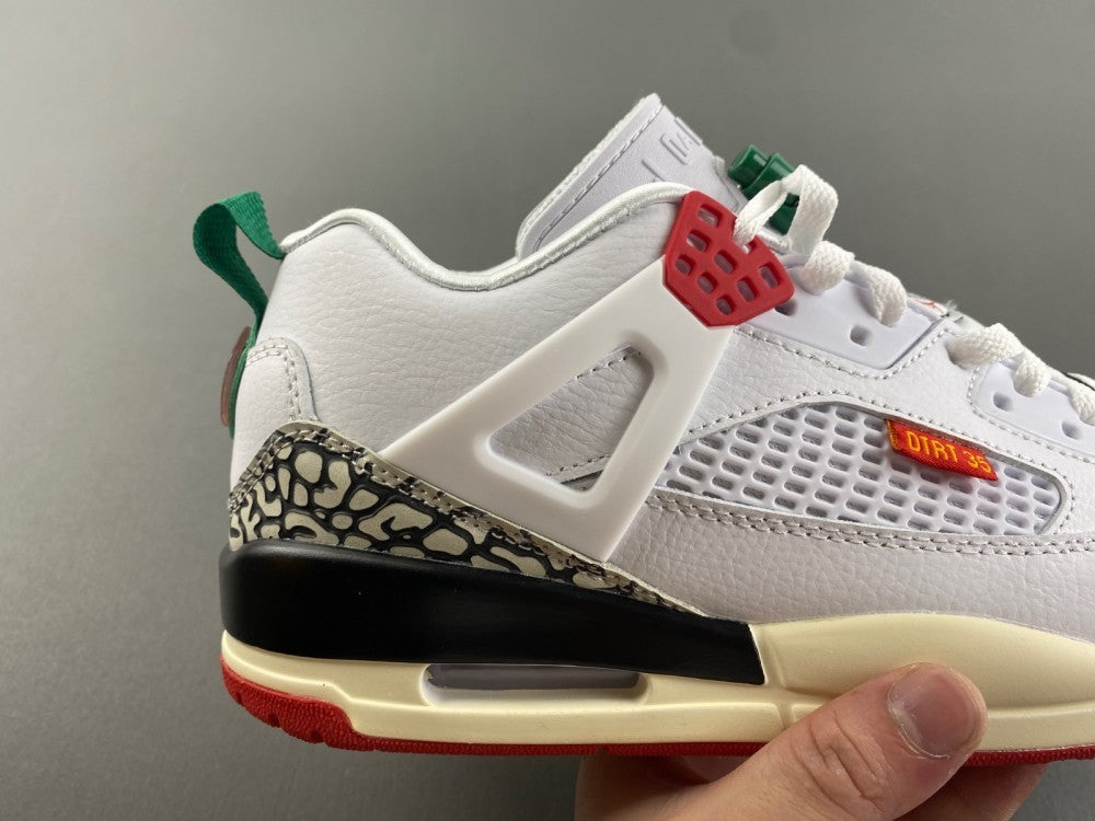 Low Top Sneakers, White Black Red Green Colorway, Lace Up Design, Casual Gift for Sneaker Fans