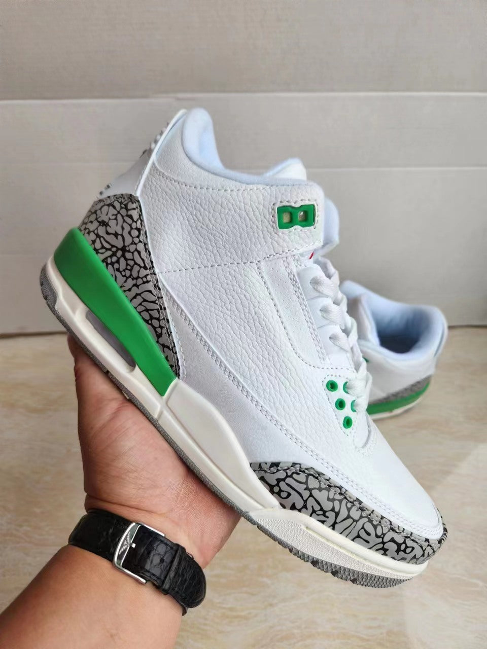 Sneakers, White Green Colorway, Lace Up Design, Casual Gift for Sneaker Fans