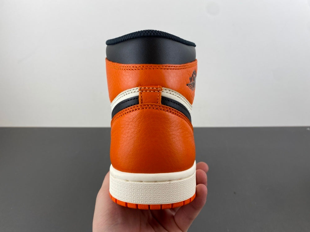 High Top Sneakers, White Black Orange Colorway, Lace Up Design, Casual Gift for Sneaker Fans