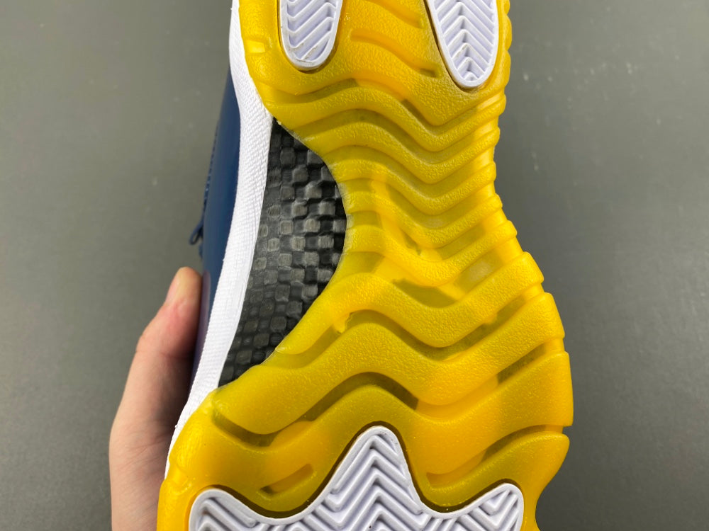 Retro Low Top Sneakers, Midnight Blue White Yellow Colorway, Lace Up Design, Casual Gift for Sneaker Fans