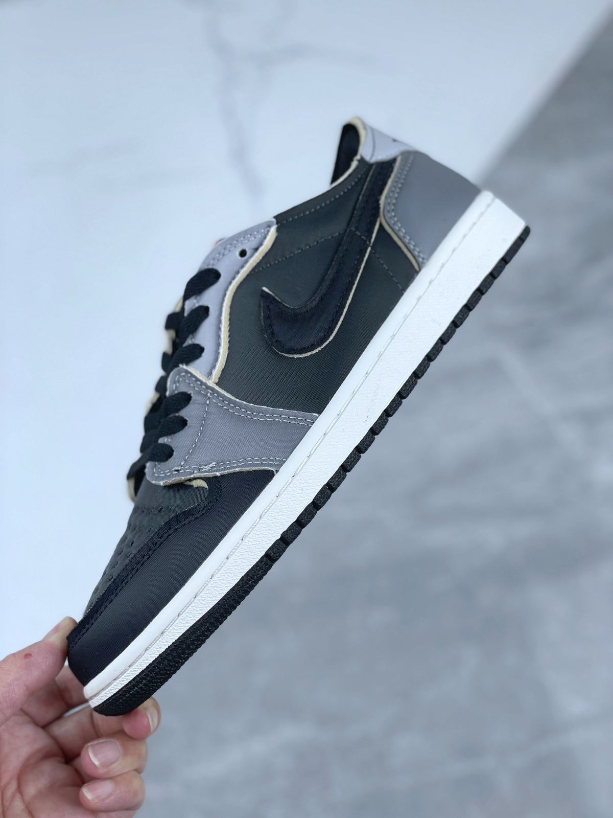 Retro Low Top Sneakers, Black Gray Colorway, Lace Up Design, Casual Gift for Sneaker Fans