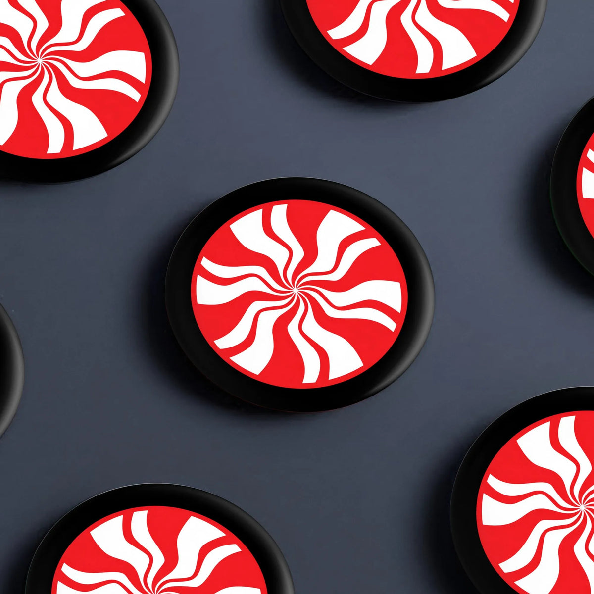 Red White Swirl Christmas Button Pin, Peppermint Candy Pin Button, Sweet Holiday Candy Badge, Xmas Festive Pinback Button for