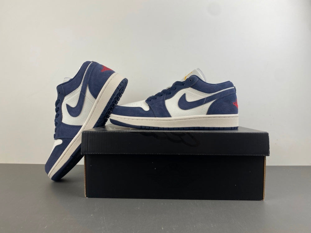 Low Top Sneakers, Blue White Colorway, Suede Footwear, Lace Up Design, Casual Gift for Sneaker Fans