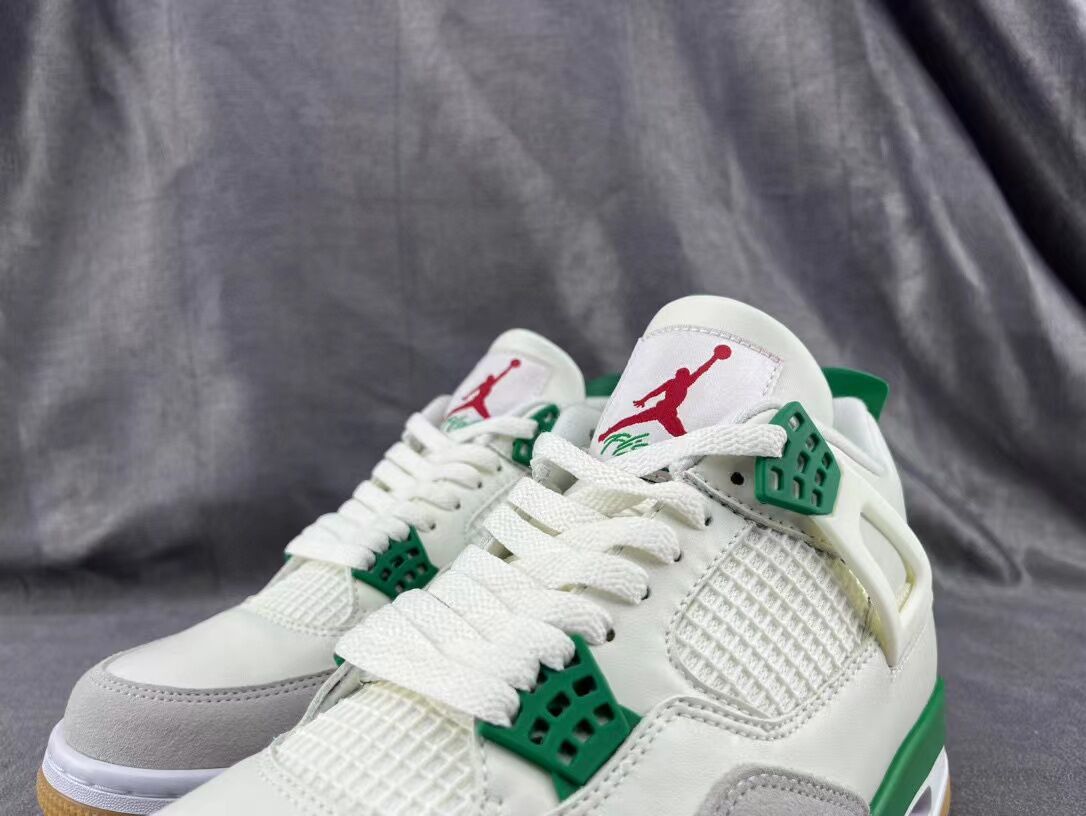 Sneakers, White Green Colorway, Lace Up Design, Casual Gift for Sneaker Fans