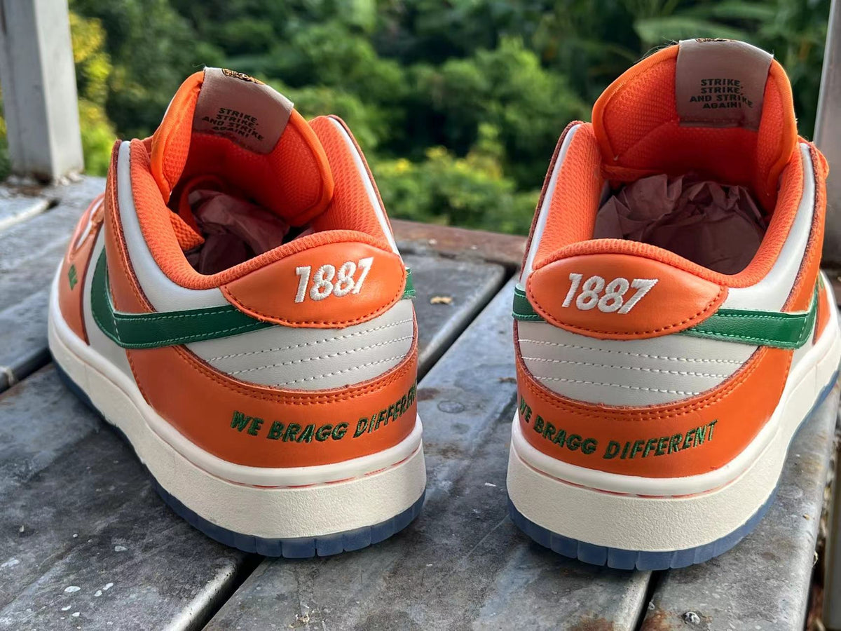 Low Top Sneakers, Orange Teal White Colorway, Lace Up Design, Casual Gift for Sneaker Fans