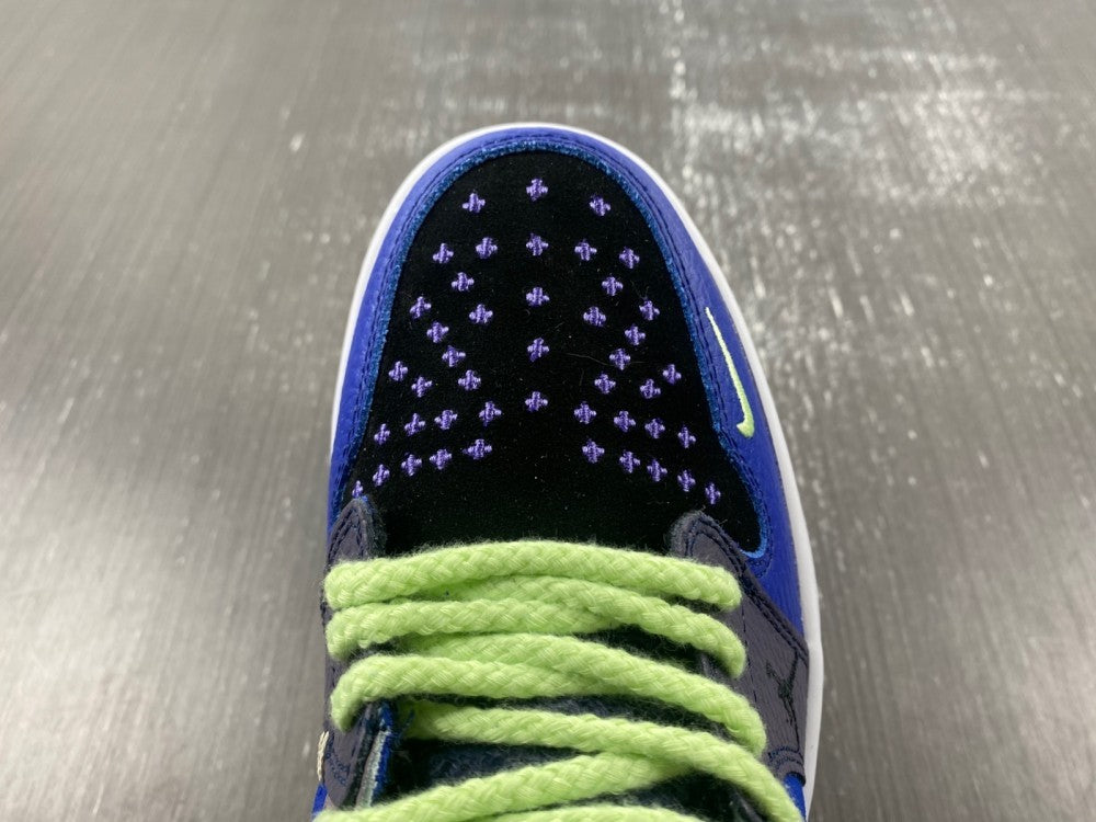 Low Top Sneakers, Royal Blue Black Purple Colorway, Lace Up Design, Casual Gift for Sneaker Fans