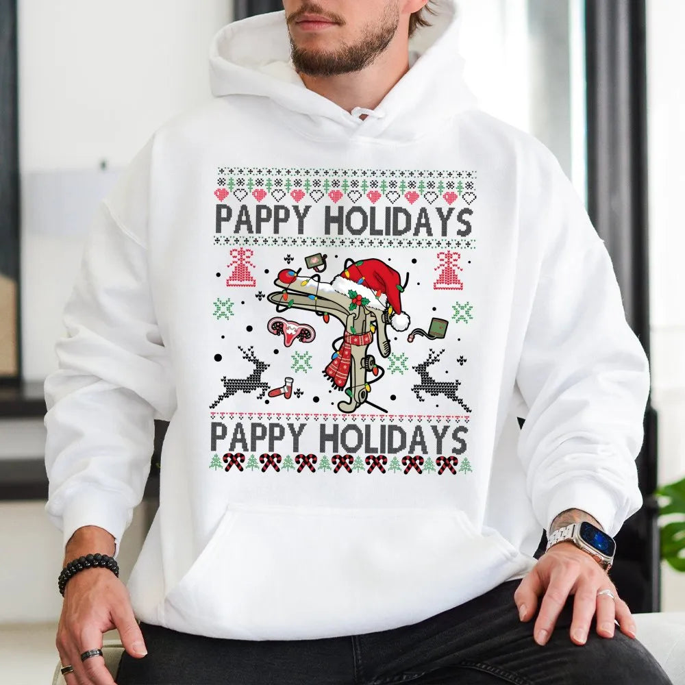 Humorous Speculum Christmas Hoodie, Pappy Holidays OBGYN Hoodie, Medical Staff Xmas Hoodie, OBGYN Nurse Holiday Sweatshirt, D