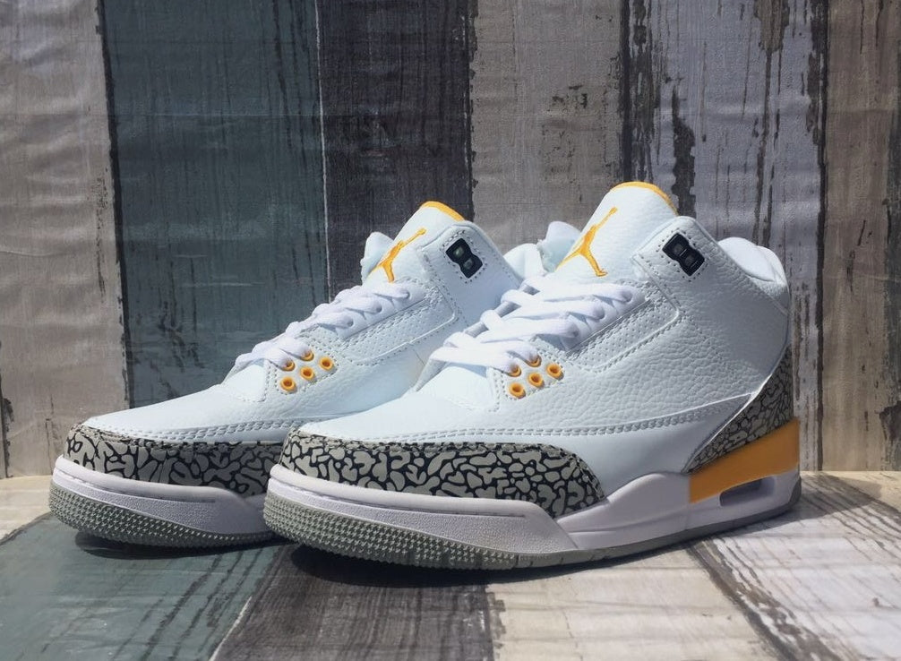 Sneakers, White Yellow Colorway, Lace Up Design, Casual Gift for Sneaker Fans