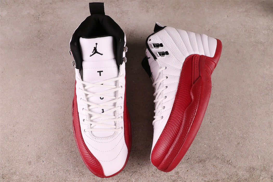 High Top Sneakers, White Red Colorway, Lace Up Design, Casual Gift for Sneaker Fans