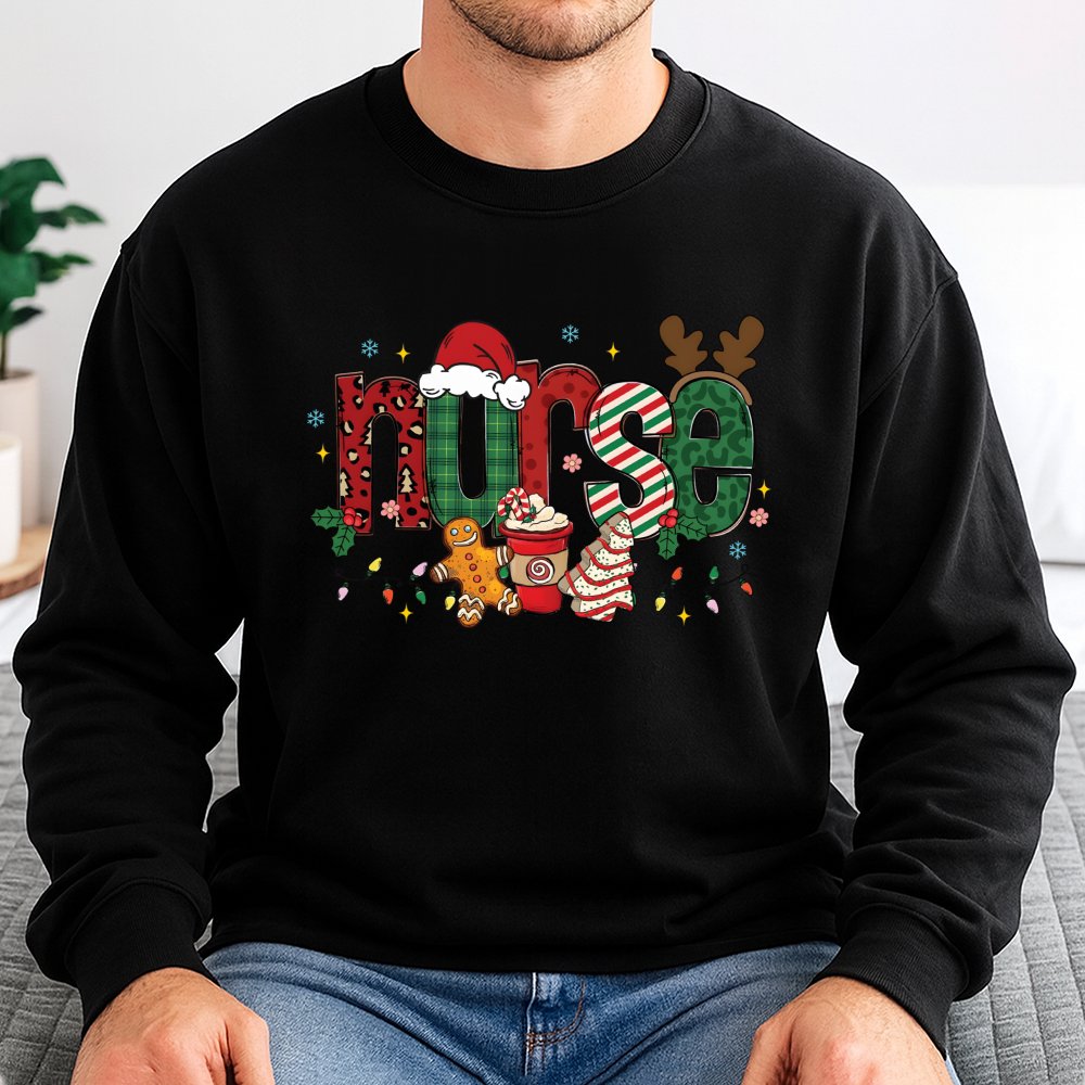 Gingerbread Nurse Sweatshirt, Christmas Nurse Sweatshirt, Holiday RN Crewneck Sweatshirt, Adorable Nursing School Graduation 