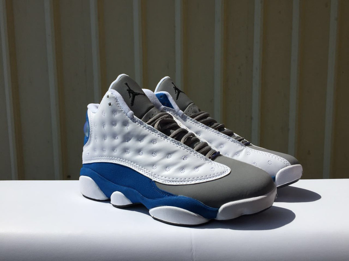 Sneakers, Blue White Gray Colorway, Lace Up Design, Casual Gift for Sneaker Fans
