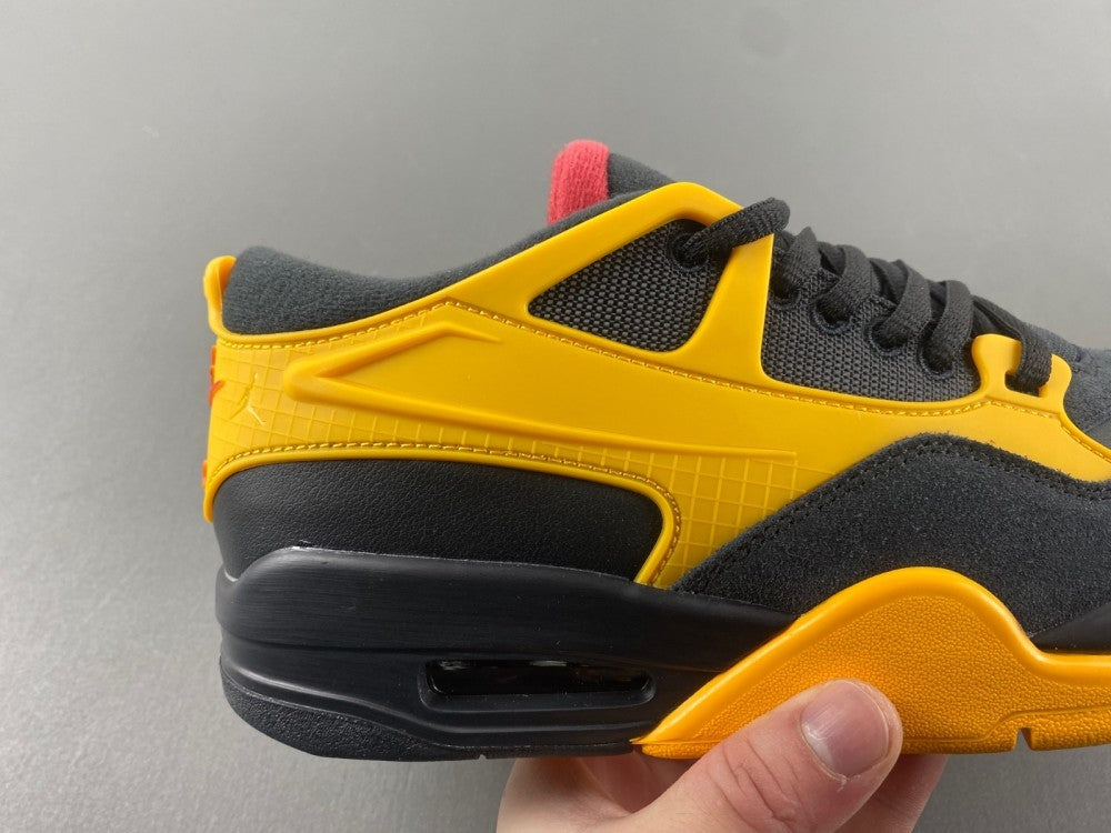 Low Top Sneakers, Black Yellow Colorway, Lace Up Design, Casual Gift for Sneaker Fans