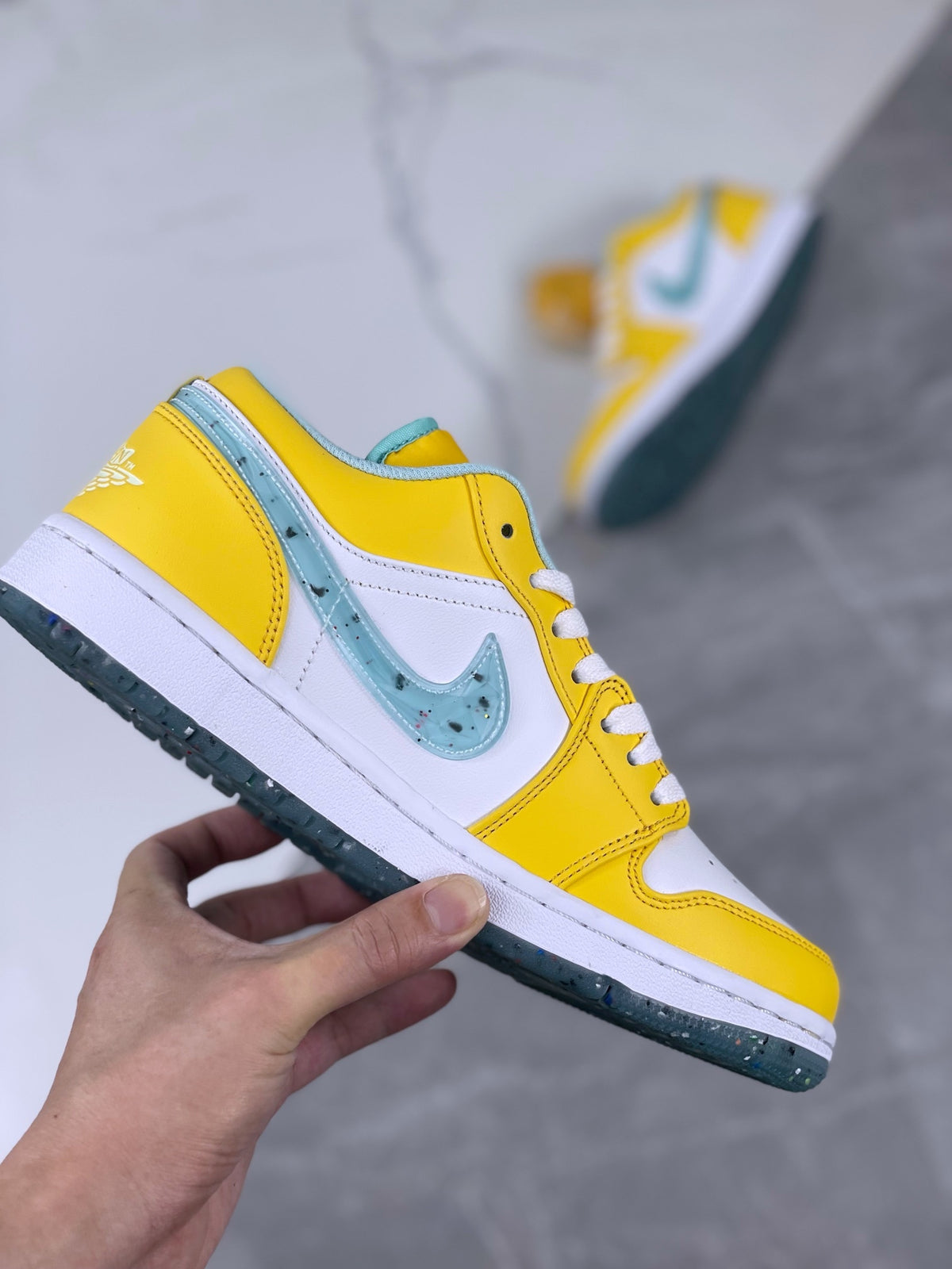 Retro Low Top Sneakers, White Yellow Colorway, Lace Up Design, Casual Gift for Sneaker Fans
