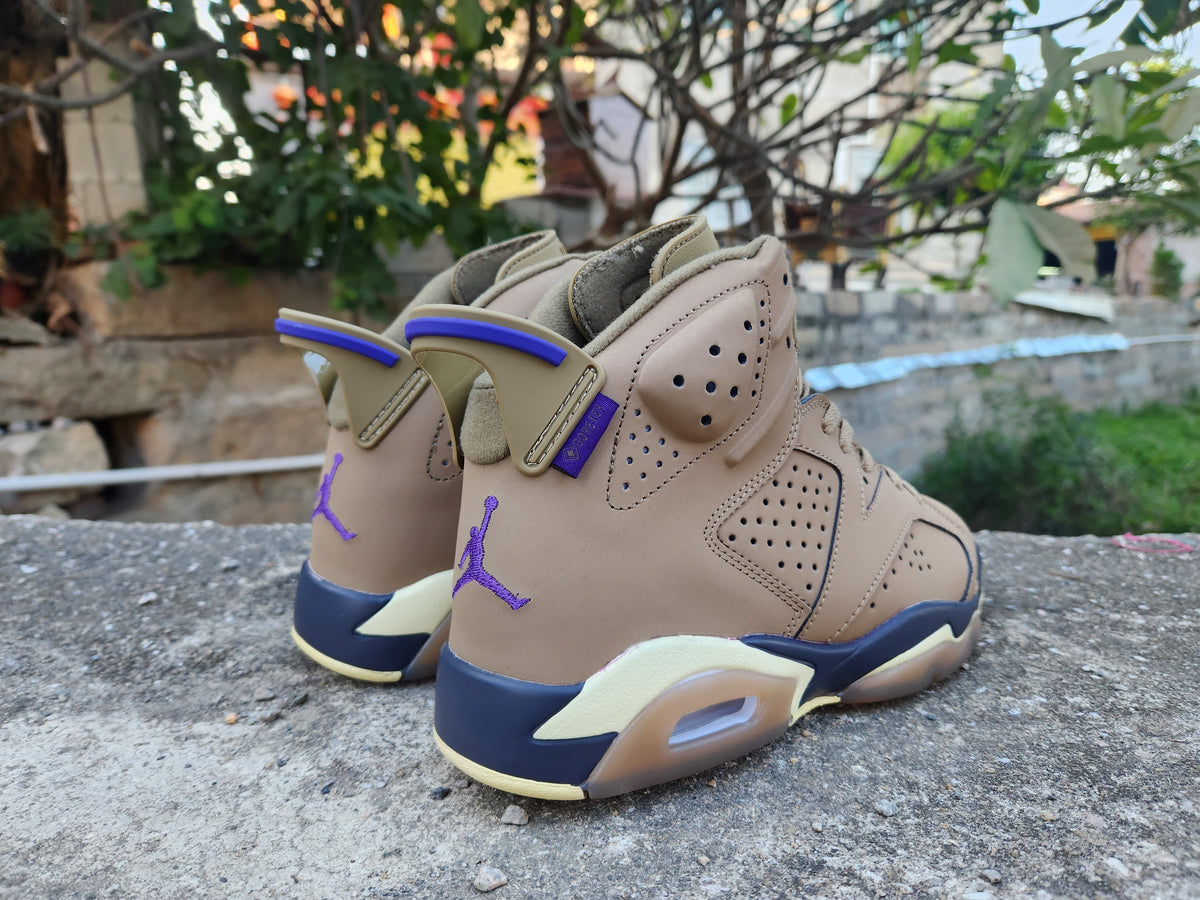 High Top Sneakers, Beige Purple Colorway, Lace Up Design, Casual Gift for Sneaker Fans