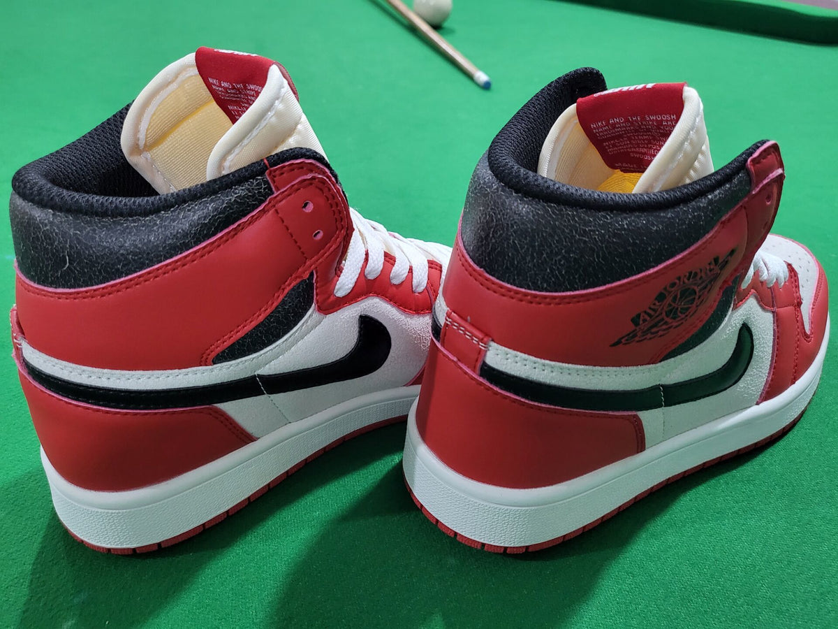 Retro Sneakers, Red White Black Colorway, Lace Up Design, Casual Gift for Sneaker Fans