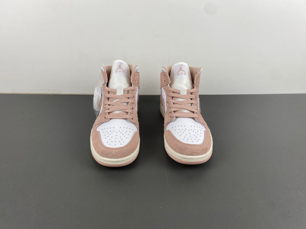 Mid Top Sneakers, White Pink Colorway, Lace Up Design, Casual Gift for Sneaker Fans