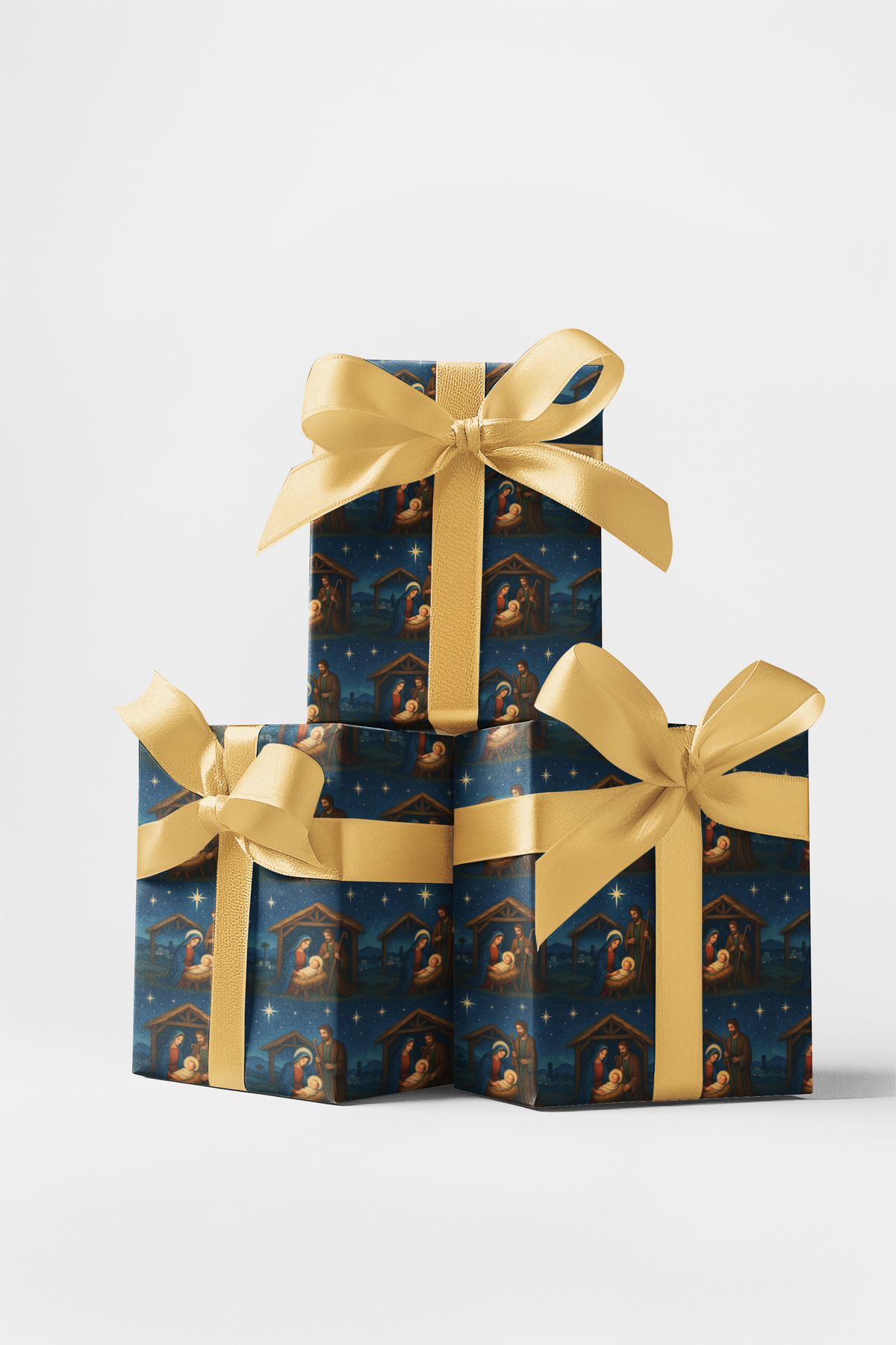 Holy Family Watercolor Gift Wrap, Nativity Christmas Wrapping Paper, Christian Religious Wrapping Paper, Bethlehem Holiday Gi