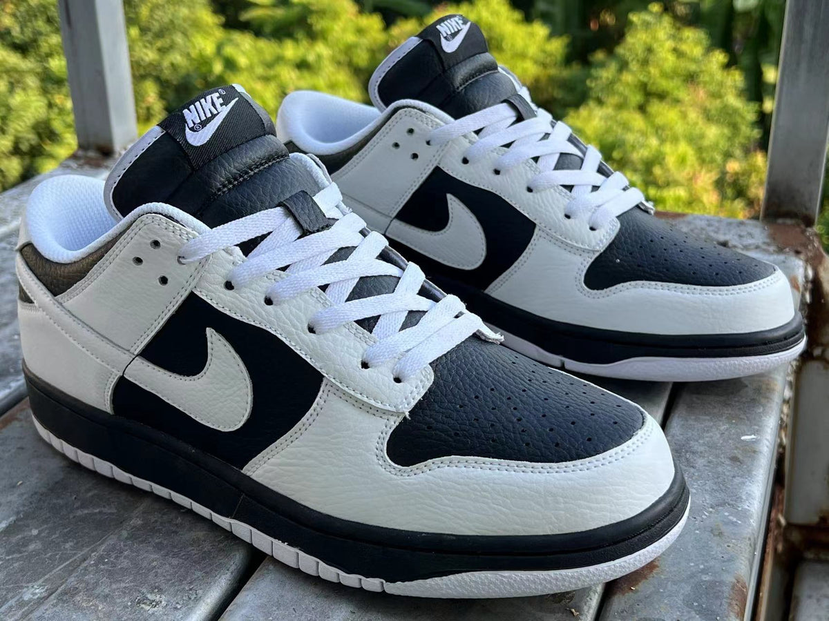 Low Top Sneakers, White Black Colorway, Lace Up Design, Casual Gift for Sneaker Fans