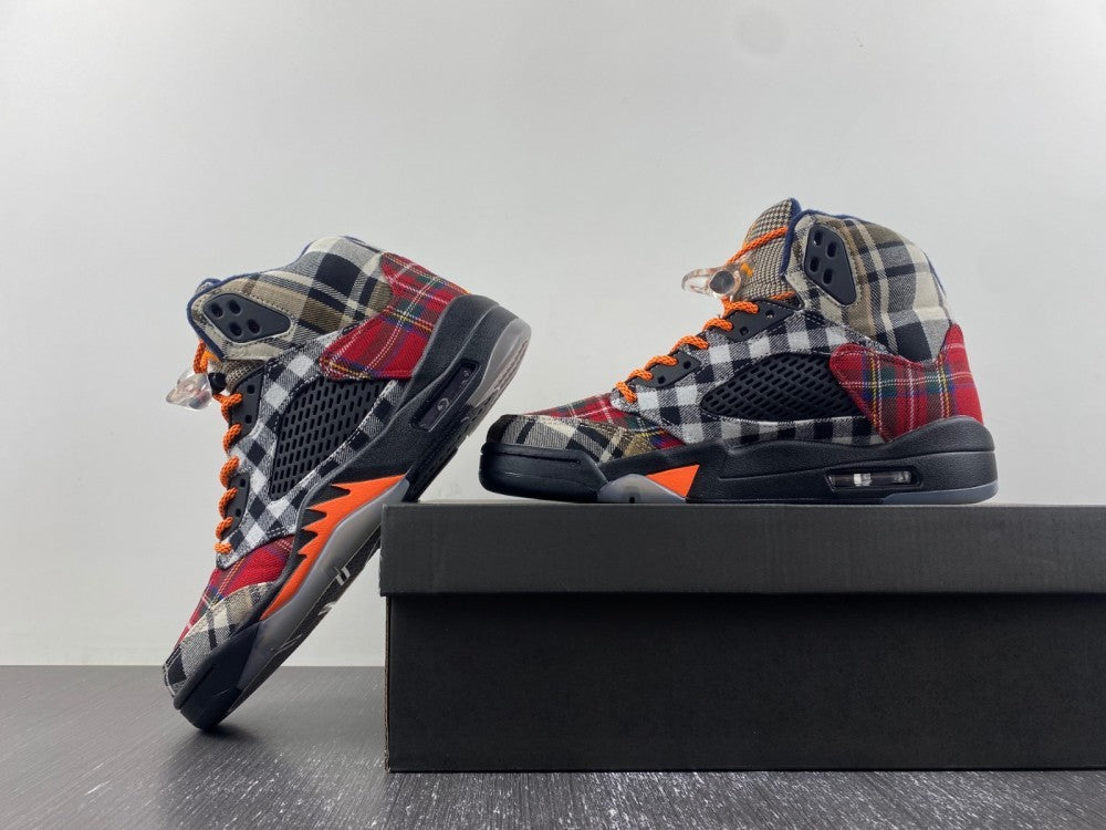 Retro Low Top Sneakers, Black Orange Colorway, Lace Up Design, Casual Gift for Sneaker Fans