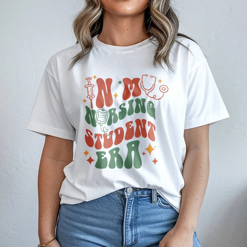 Future Nurse T-Shirt | Retro 'In My Nursing Era' Design | Soft Cotton Blend | Gift for Nursing School Student