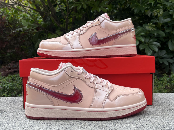 Low Top Sneakers, Pink Red Colorway, Valentine Design, Lace Up Design, Casual Gift for Sneaker Fans
