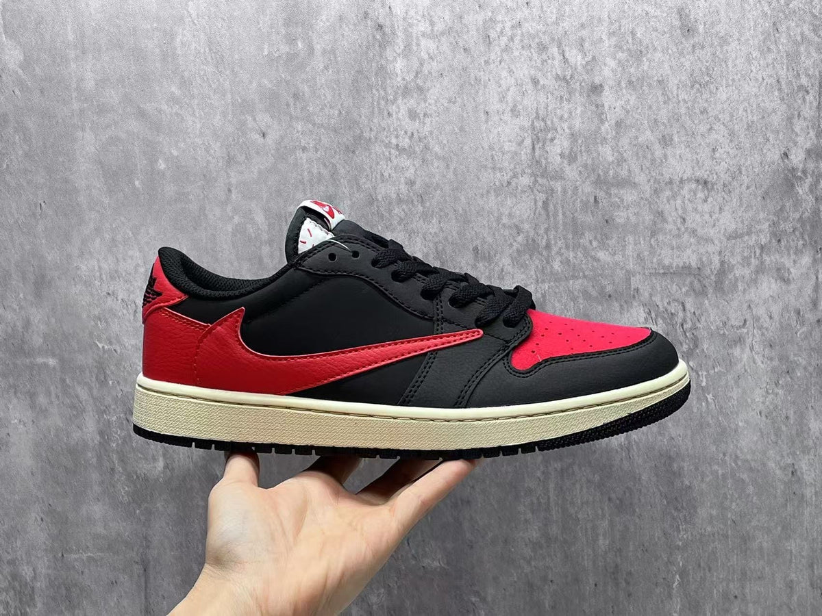 Low Top Sneakers, Black Red Colorway, Reverse Hook Design, Lace Up Design, Casual Gift for Sneaker Fans