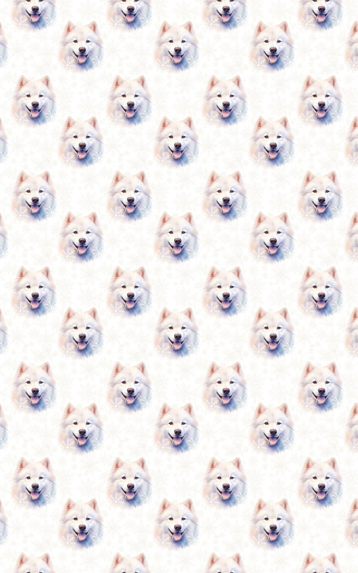 Winter Snowflake Gift Wrap, Samoyed Dog Wrapping Paper, Holiday Puppy Wrapping Paper, Snowfall Dog Gift Wrap, Christmas Dog L