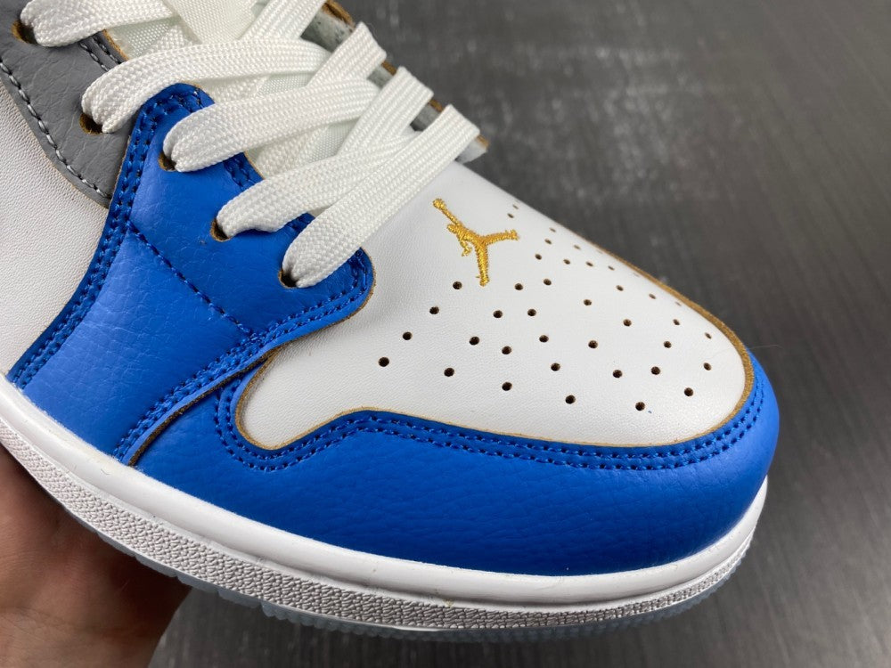 Low Top Sneakers, Blue White Red Colorway, Lace Up Design, Casual Gift for Sneaker Fans