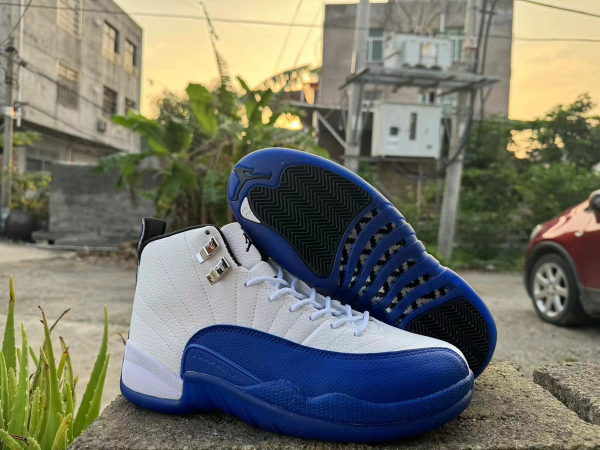 High Top Sneakers, Blue White Colorway, Lace Up Design, Casual Gift for Sneaker Fans
