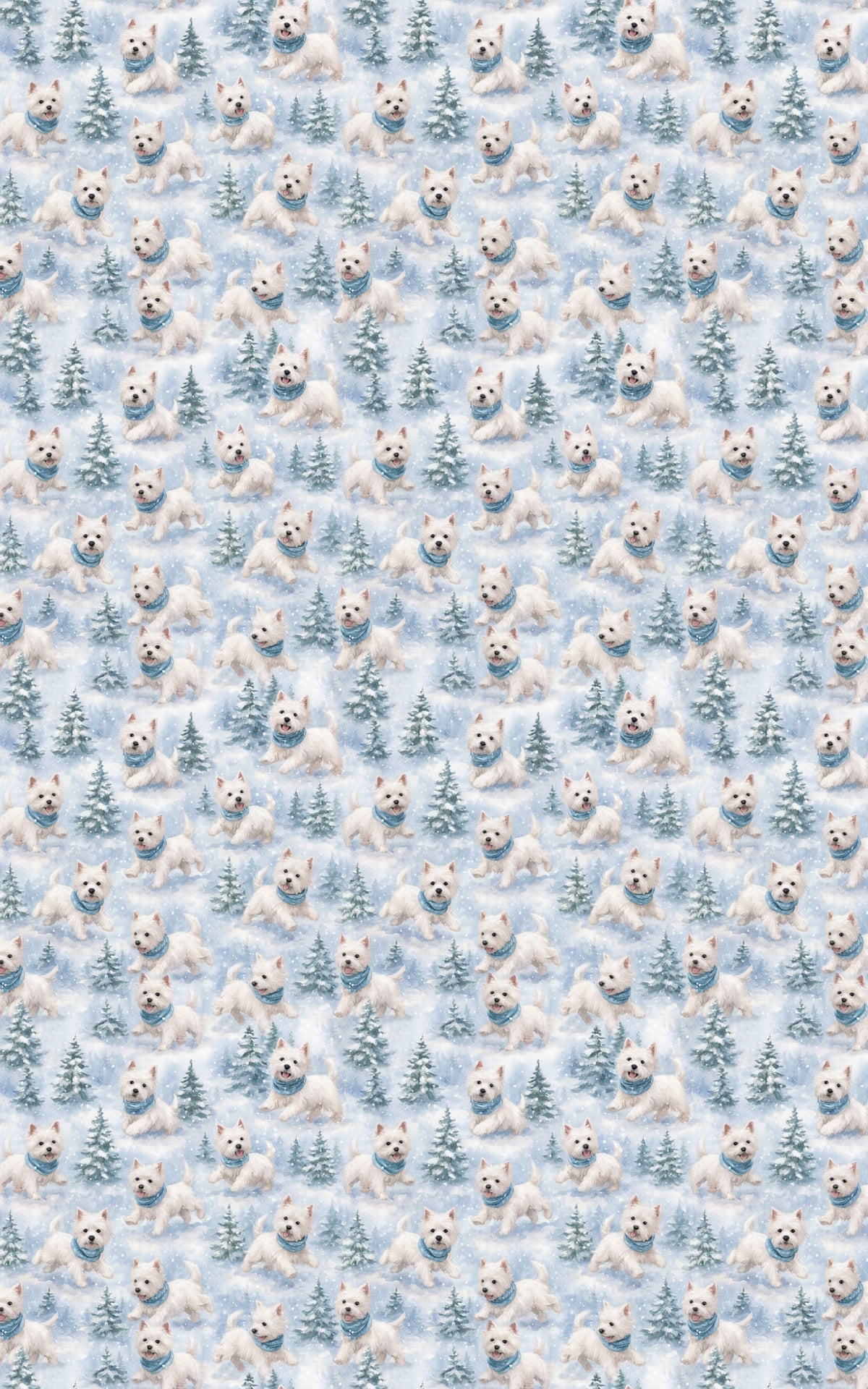 Westie Winter Wonderland Dog Gift Wrap, Westie Christmas Wrapping Paper, Westie Snow Holiday Wrapping Paper, Adorable Dog Lov