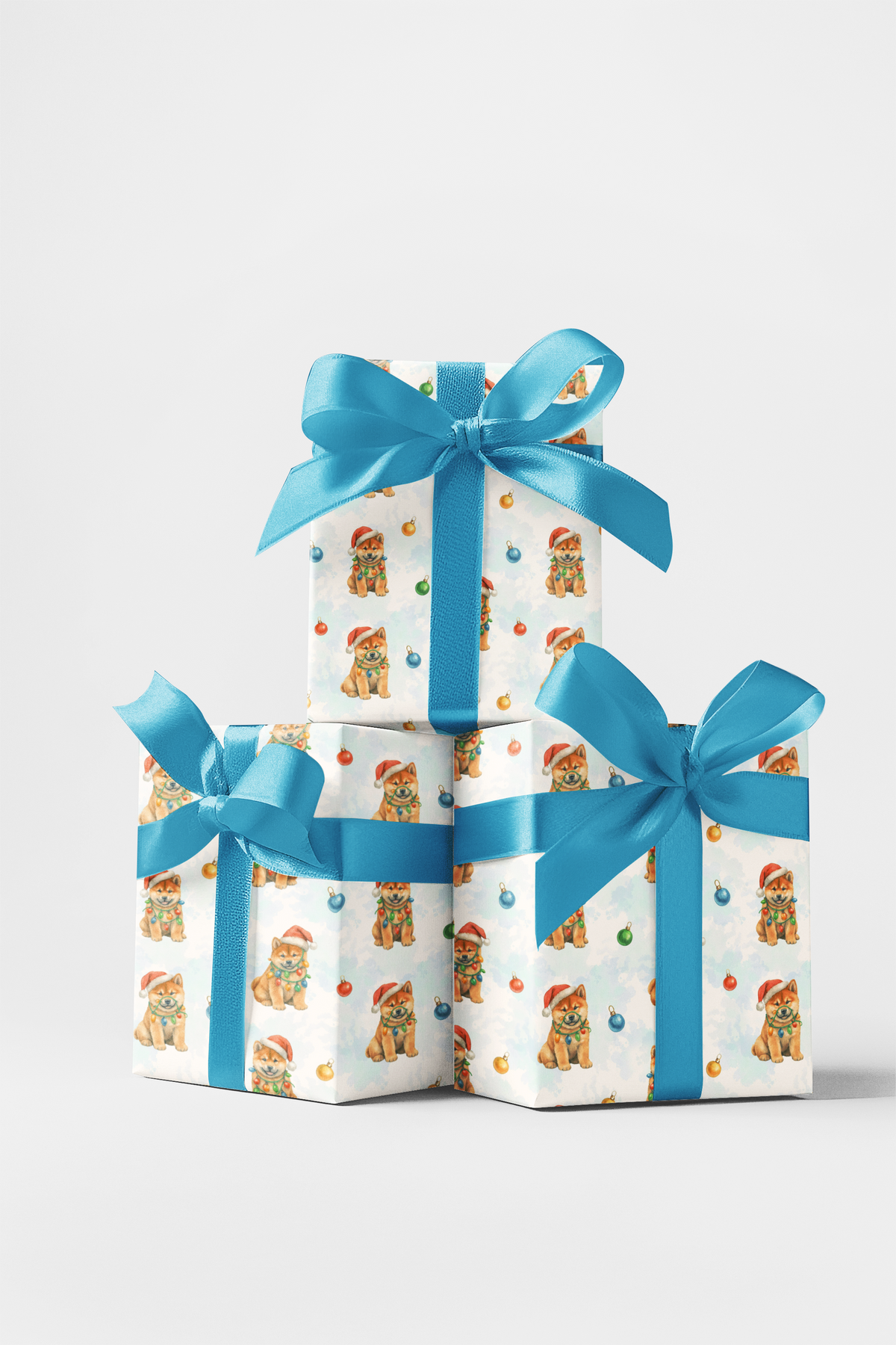 Holiday Dog Wrapping Paper, Shiba Inu Christmas Wrapping Paper, Festive Shiba Gift Wrap, Dog Lover Wrapping Paper, Adorable P