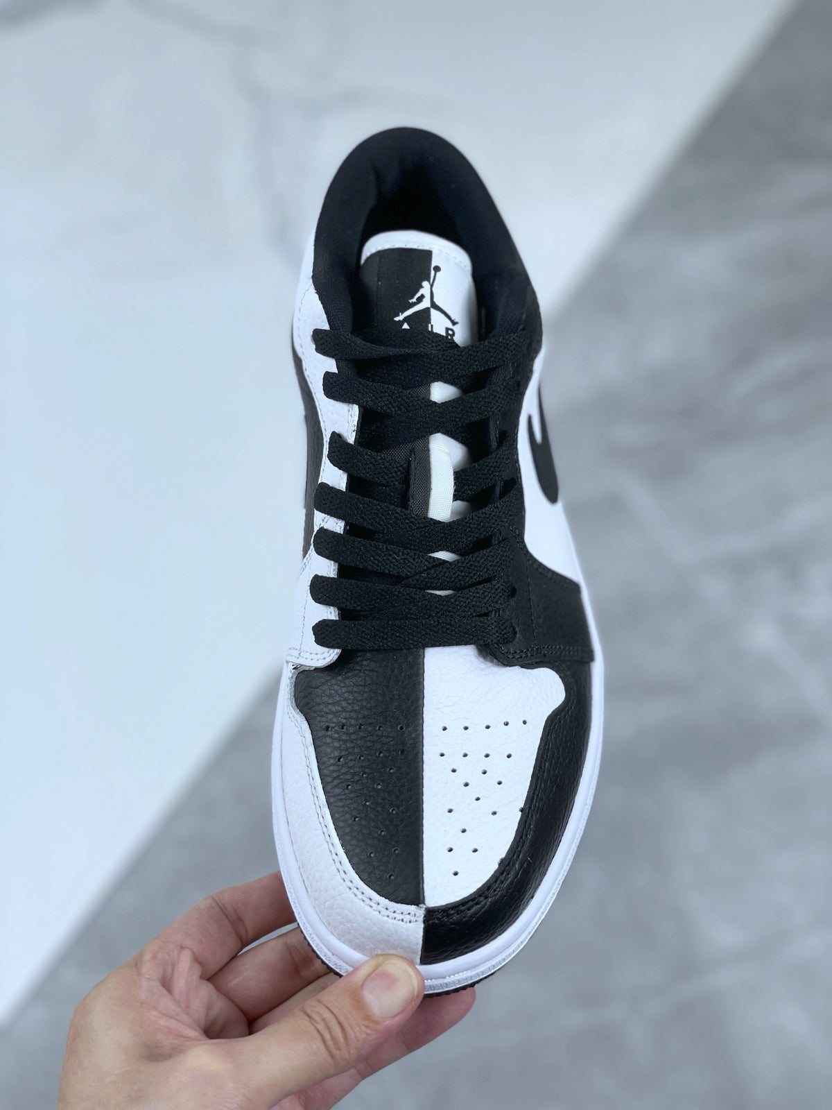 Low Top Sneakers, White Black Colorway, Lace Up Design, Casual Gift for Sneaker Fans