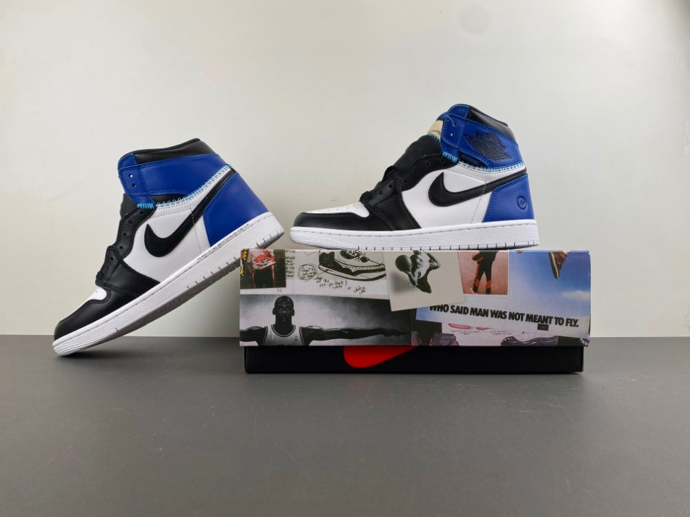 High Top Sneakers, White Black Blue Colorway, Lace Up Design, Casual Gift for Sneaker Fans