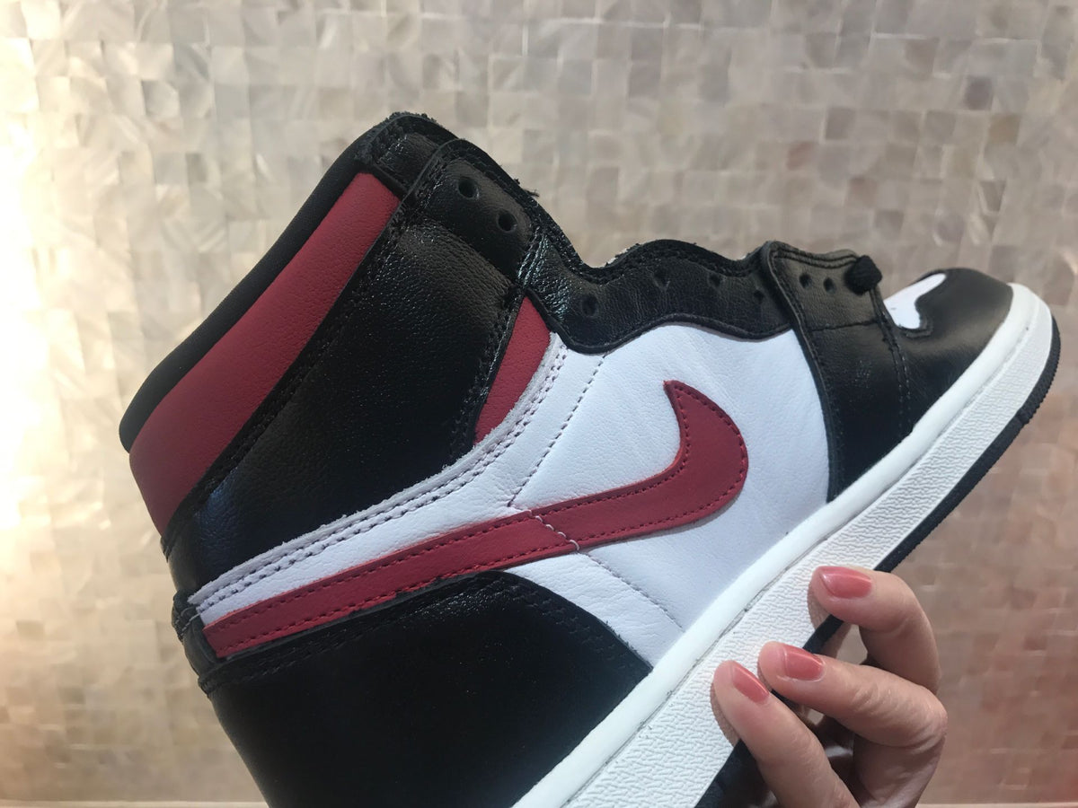 Sneakers, Black White Burgundy Colorway, Lace Up Design, Casual Gift for Sneaker Fans