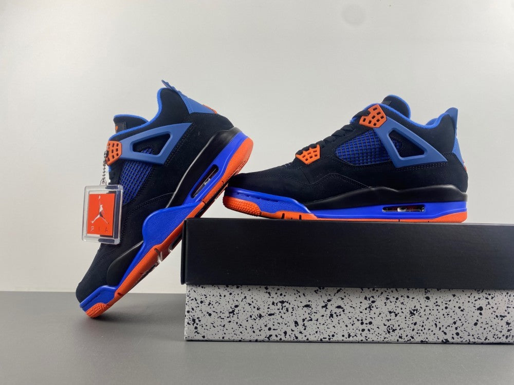 Retro Low Top Sneakers, Blue Black Orange Colorway, Lace Up Design, Casual Gift for Sneaker Fans