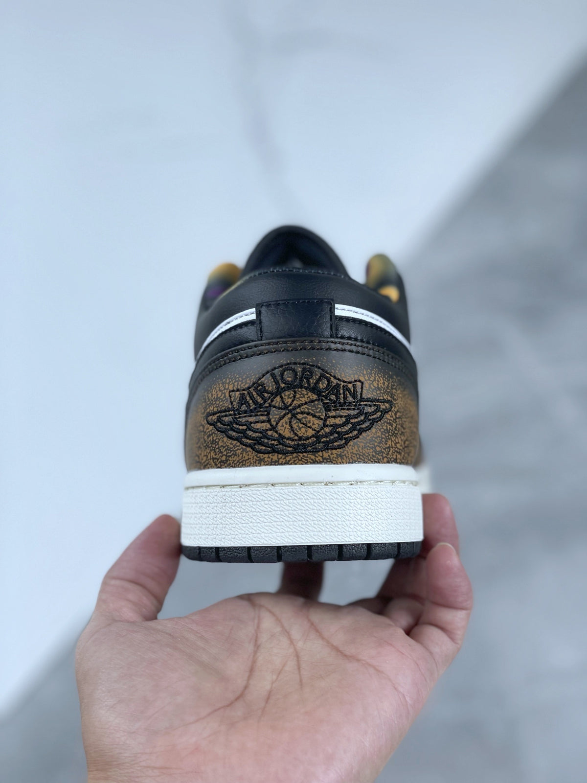 Distressed Low Top Sneakers, Brown White Colorway, Lace Up Design, Distressed Finish, Casual Gift for Sneaker Fans