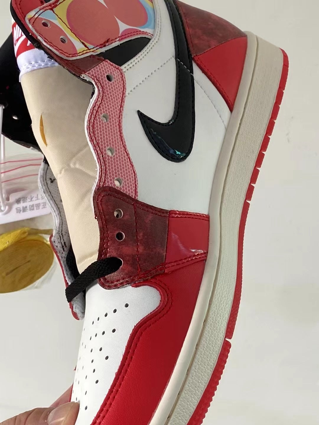Sneakers, White Red Colorway, Lace Up Design, Casual Gift for Sneaker Fans