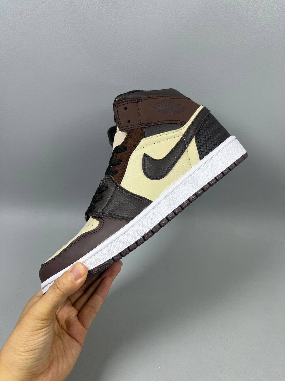 High Top Sneakers, Black Brown Colorway, Lace Up Design, Casual Gift for Sneaker Fans
