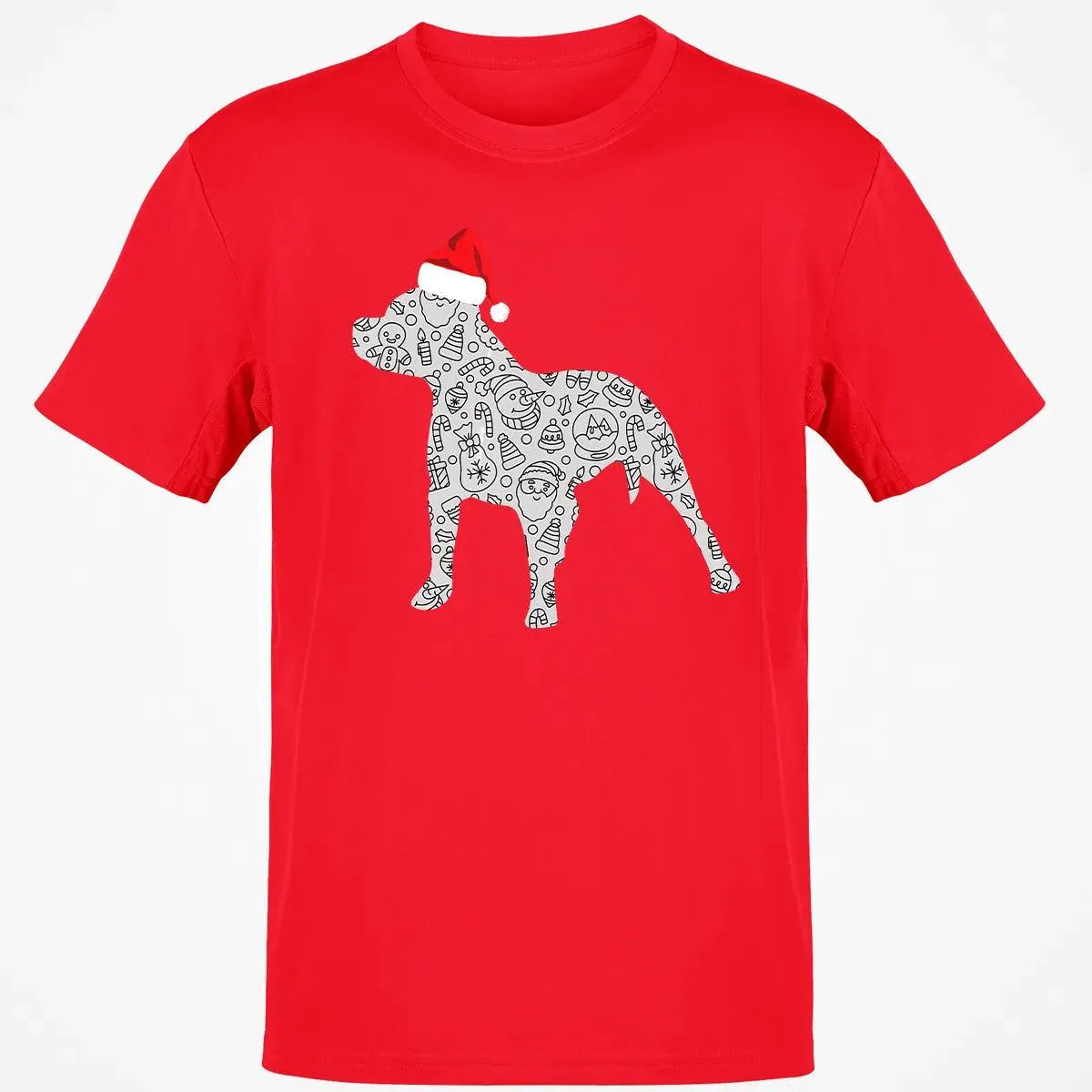 Festive Dog Lover Holiday Shirt, Pitbull Santa Hat Christmas T-Shirt, Adorable Xmas Pittie Graphic Tee, Winter Merry Christma