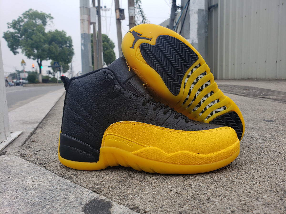 Sneakers, Black Yellow Colorway, Lace Up Design, Casual Gift for Sneaker Fans