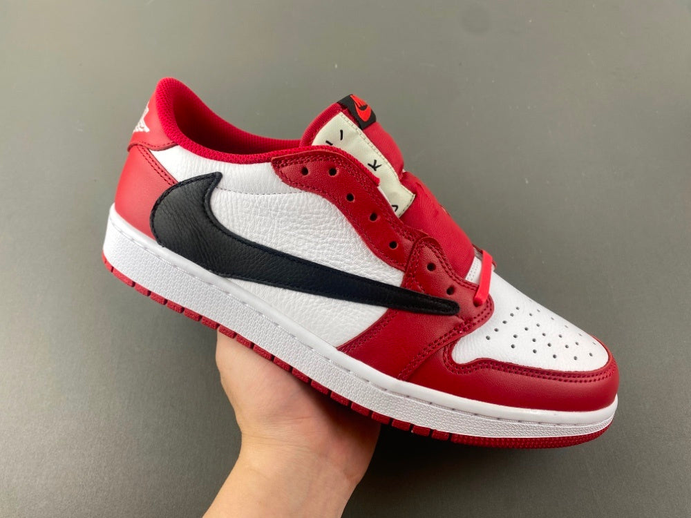 Low Top Sneakers, White Red Colorway, Reverse Hook Design, Lace Up Design, Casual Gift for Sneaker Fans